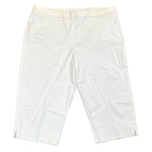 Alfred Dunner Pull-On White Capri Pants 18W